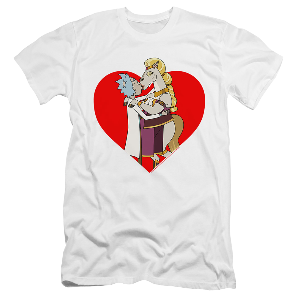 Rick and Morty Rick And Horse Kiss - Men's Premium Slim Fit T-Shirt Men's Premium Slim Fit T-Shirt Rick and Morty   