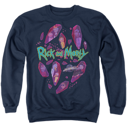 Rick and Morty Death Crystal Futures - Men's Crewneck Sweatshirt Men's Crewneck Sweatshirt Rick and Morty   