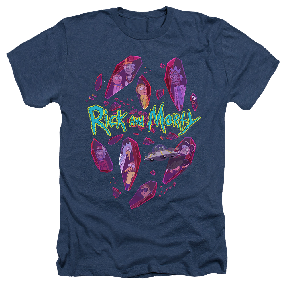 Rick and Morty Death Crystal Futures - Men's Heather T-Shirt Men's Heather T-Shirt Rick and Morty   