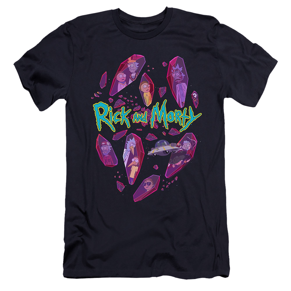 Rick and Morty Death Crystal Futures - Men's Premium Slim Fit T-Shirt Men's Premium Slim Fit T-Shirt Rick and Morty   