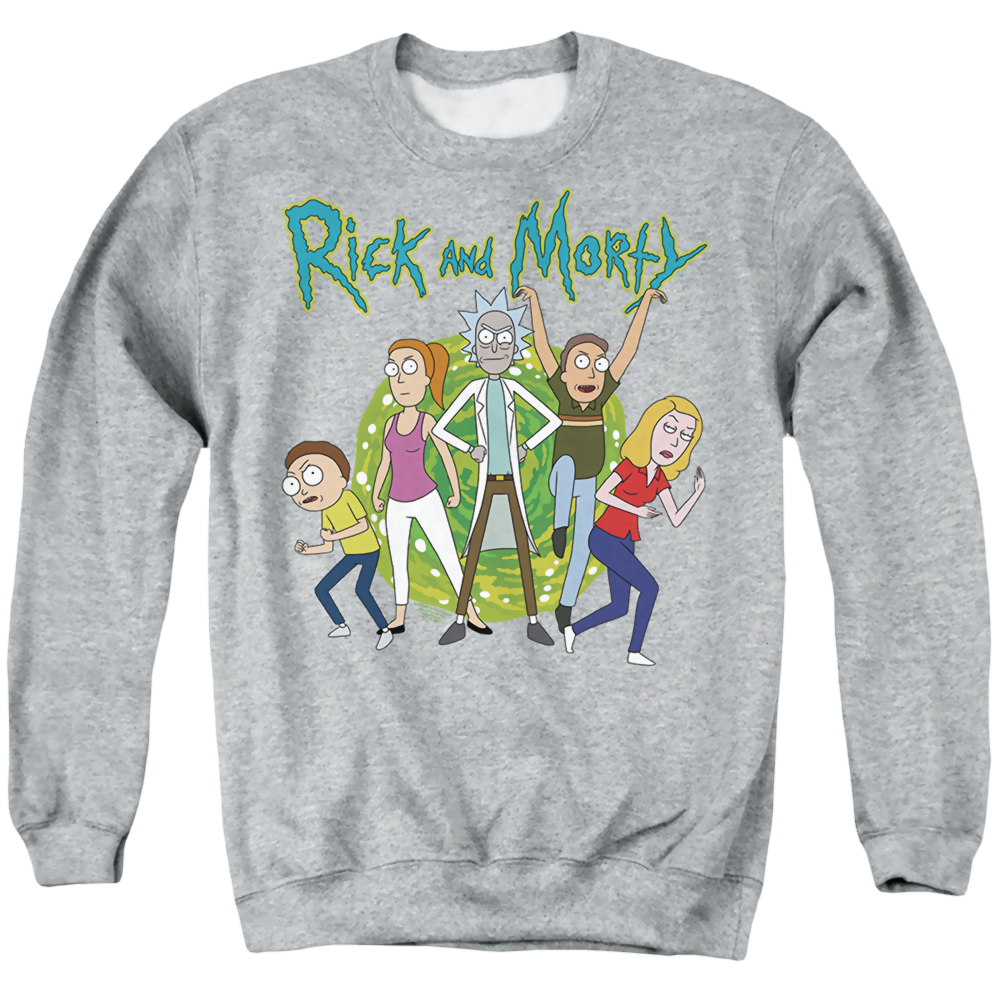 Rick and Morty Family Fights Together - Men's Crewneck Sweatshirt Men's Crewneck Sweatshirt Rick and Morty   