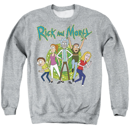 Rick and Morty Family Fights Together - Men's Crewneck Sweatshirt Men's Crewneck Sweatshirt Rick and Morty   