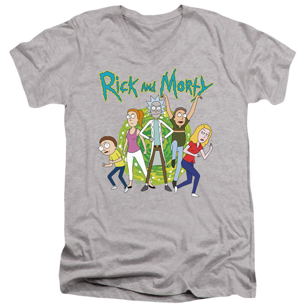 Rick and Morty Family Fights Together - Men's V-Neck T-Shirt Men's V-Neck T-Shirt Rick and Morty   