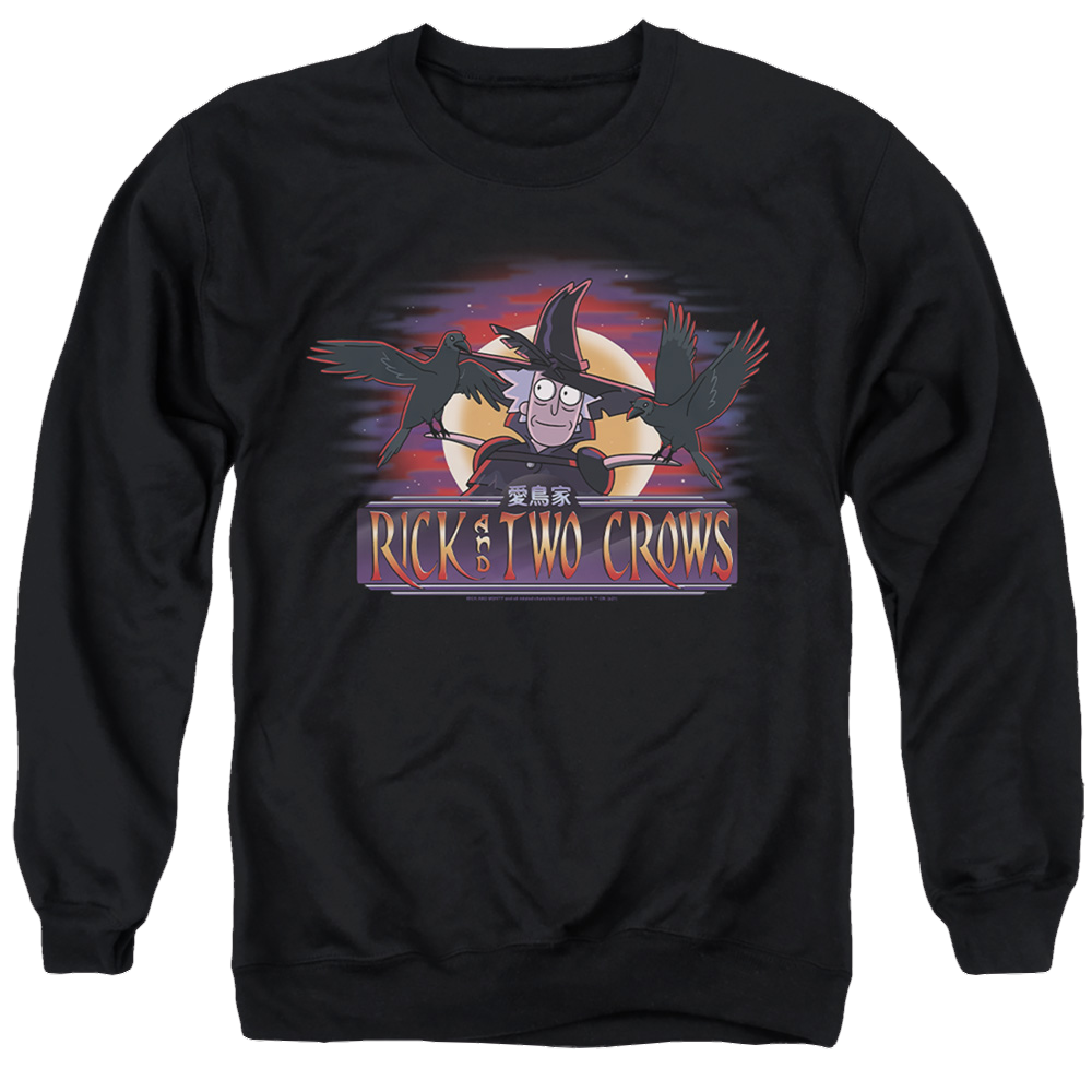 Rick and Morty Rick And Two Crows - Men's Crewneck Sweatshirt Men's Crewneck Sweatshirt Rick and Morty   