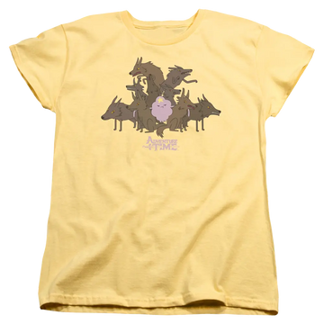 Banana women's t-shirt with Adventure Time Lsp & Wolves graphic