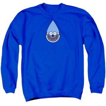 Royal men's crewneck sweatshirt with Regular Show Mordecai graphic