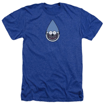 Royal men's heather t-shirt with Regular Show Mordecai graphic