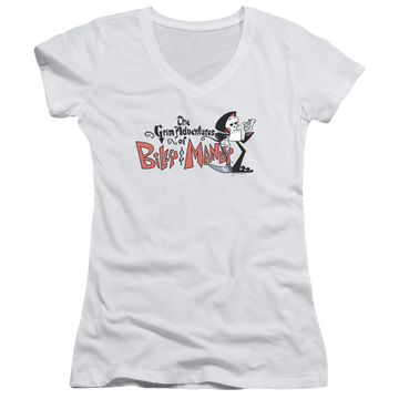 Grim Adventures of Billy & Mandy, The Logo - Juniors V-Neck T-Shirt Juniors V-Neck T-Shirt The Grim Adventures of Billy & Mandy   
