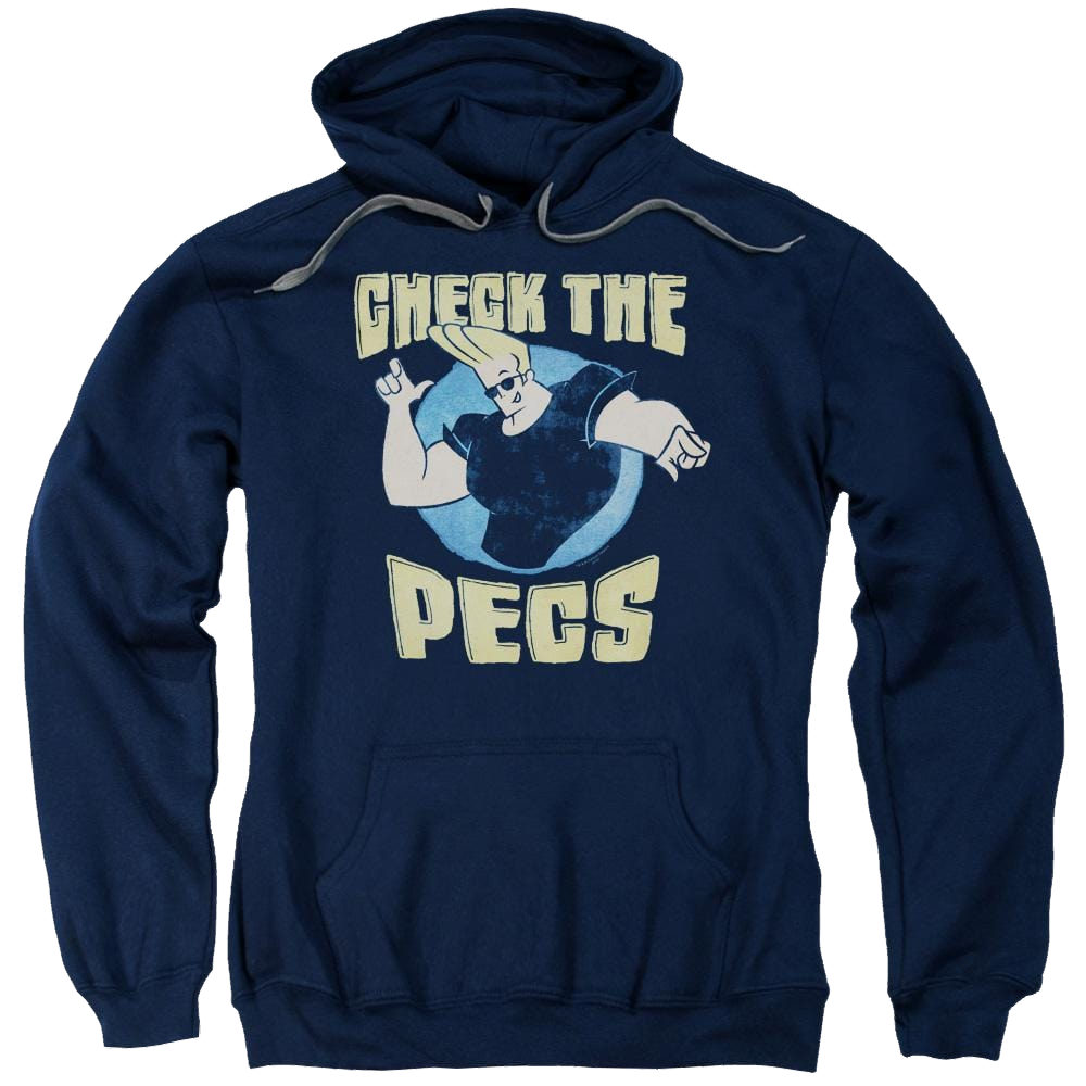 Johnny Bravo Check The Pects Pullover Hoodie Pullover Hoodie Johnny Bravo   