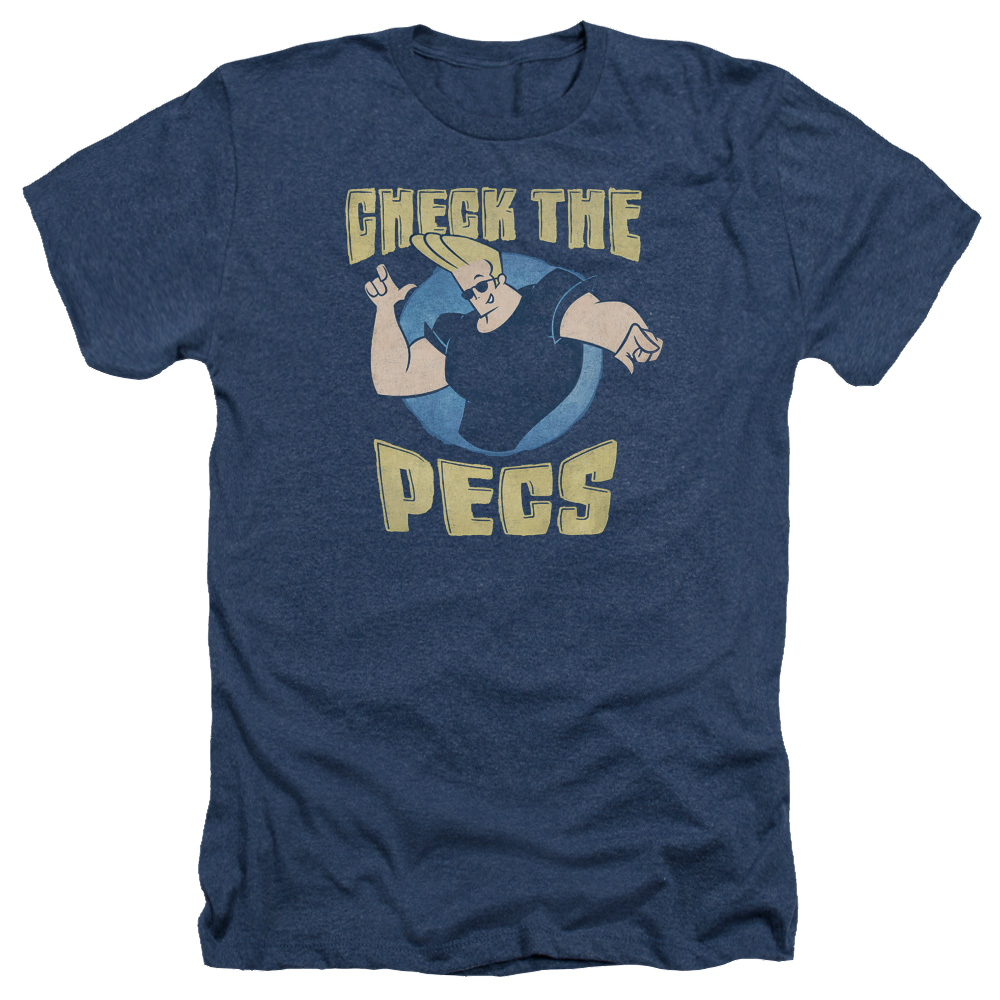 Johnny Bravo Check The Pects Men's Heather T-Shirt Men's Heather T-Shirt Johnny Bravo   
