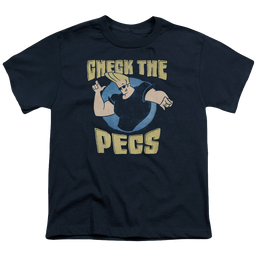 Johnny Bravo Check The Pects - Youth T-Shirt Youth T-Shirt (Ages 8-12) Johnny Bravo   