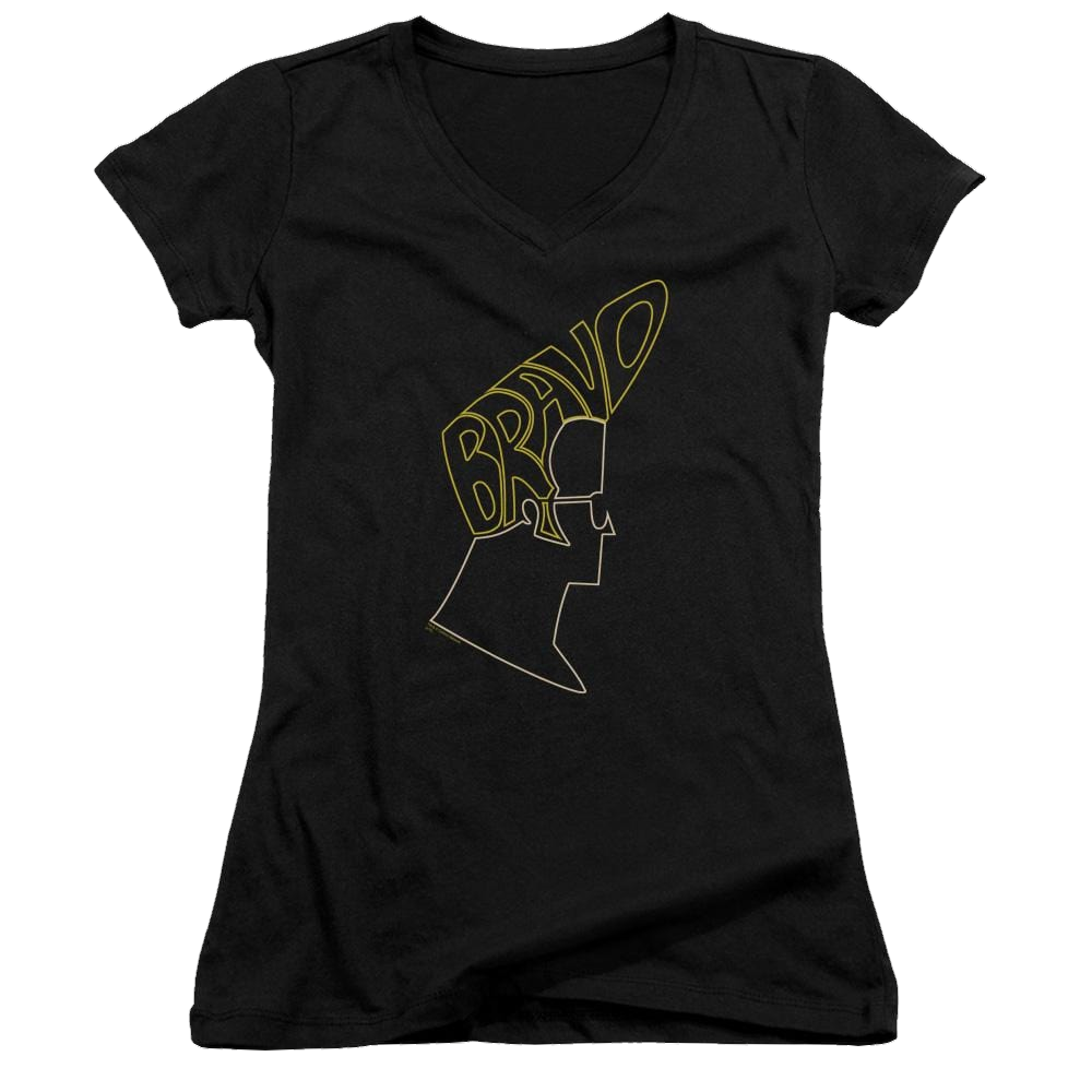 Johnny Bravo Bravo Hair Juniors V-Neck T-Shirt Juniors V-Neck T-Shirt Johnny Bravo   