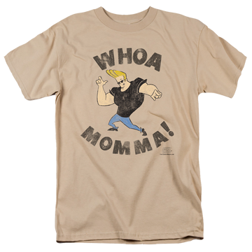 Sand men's regular fit t-shirt with Johnny Bravo Whoa Momma graphic