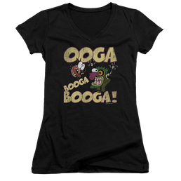 Courage Ooga Booga Booga - Juniors V-Neck T-Shirt Juniors V-Neck T-Shirt Courage the Cowardly Dog   