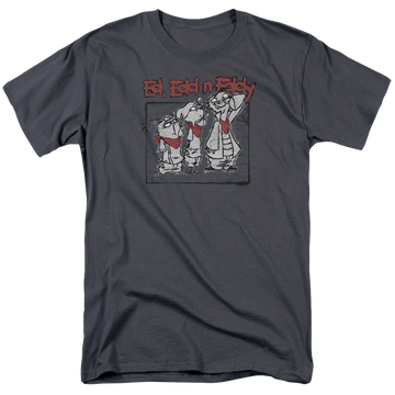 Charcoal men's regular fit t-shirt with Ed, Edd n Eddy Stand By Me graphic
