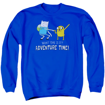 Royal men's crewneck sweatshirt with Adventure Time Fist Bump graphic