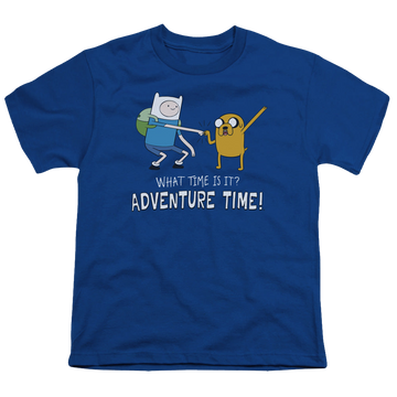 Royal youth t-shirt for ages 8 to 12 with Adventure Time Fist Bump graphic