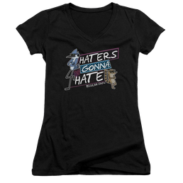 Regular Show Haters Gonna Hate Juniors V-Neck T-Shirt Juniors V-Neck T-Shirt The Regular Show   