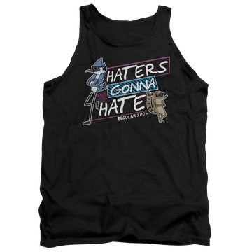 Black men's tank with Regular Show Haters Gonna Hate graphic