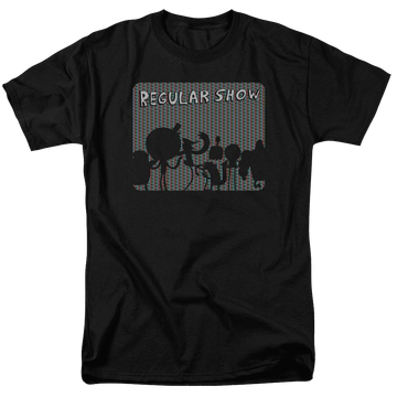 Black men's regular fit t-shirt with Regular Show Rgb Group graphic