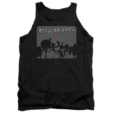 Black men's tank with Regular Show Rgb Group graphic