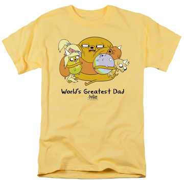 Banana men's regular fit t-shirt with Adventure Time Worlds Greatest Dad graphic