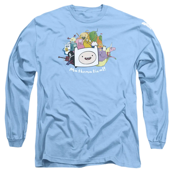 Carolina blue men's long sleeve t-shirt with Adventure Time Mathematical graphic