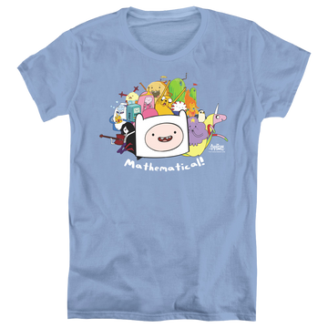 Carolina blue women's t-shirt with Adventure Time Mathematical graphic