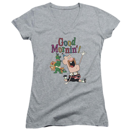 Uncle Grandpa Good Mornin Juniors V-Neck T-Shirt Juniors V-Neck T-Shirt Uncle Grandpa   
