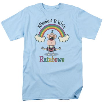 Light blue men's regular fit t-shirt with Uncle Grandpa Lifes Rainbows graphic