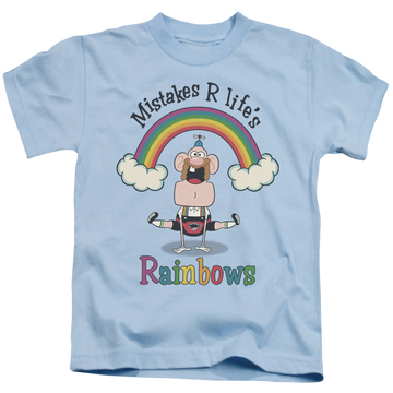 Light blue kid's t-shirt for ages 4 to 7 with Uncle Grandpa Lifes Rainbows graphic