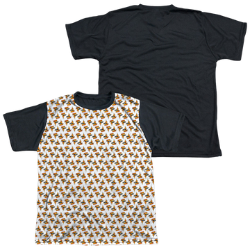 Uncle Grandpa Pizzas youth black back t-shirt for ages 8 to 12