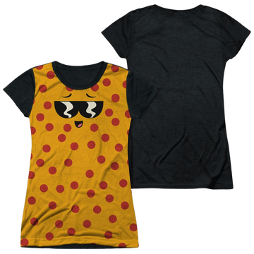 Uncle Grandpa Pizza Face juniors black back t-shirt