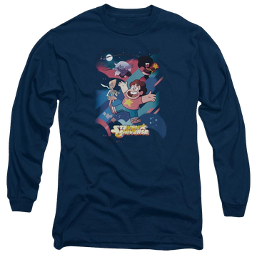 Navy men's long sleeve t-shirt with Steven Universe Group Shot graphic