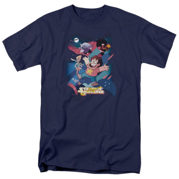 Navy men's regular fit t-shirt with Steven Universe Group Shot graphic