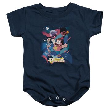 Navy baby bodysuit with Steven Universe Group Shot graphic