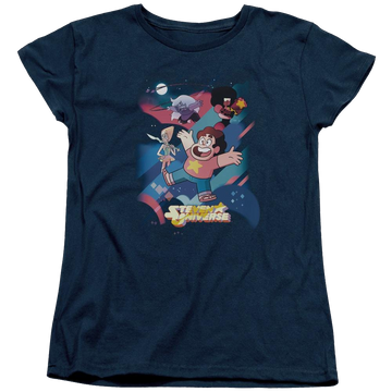 Navy women's t-shirt with Steven Universe Group Shot graphic