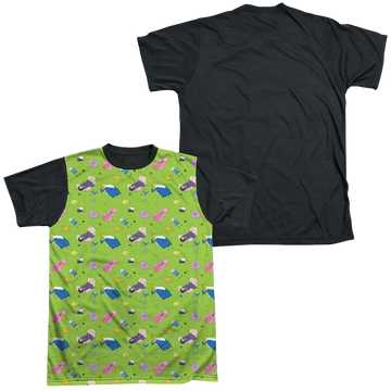 Adventure Time Green Fields men's black back t-shirt
