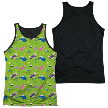 Adventure Time Green Fields men's black back tank