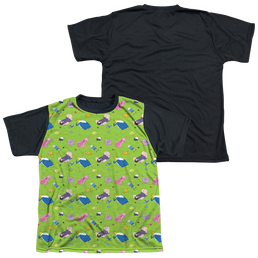 Adventure Time Green Fields - Youth Black Back T-Shirt Youth Black Back T-Shirt (Ages 8-12) Adventure Time   