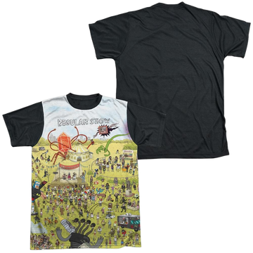 Regular Show Group Shot Men's Black Back T-Shirt Men's Black Back T-Shirt The Regular Show   