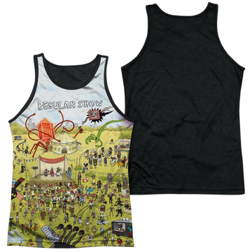 Regular Show Group Shot Men's Black Back Tank Men's Black Back Tank The Regular Show   