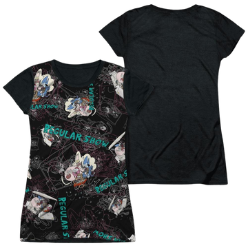 Regular Show Golf Cart Ride Juniors Black Back T-Shirt Juniors Black Back T-Shirt The Regular Show   