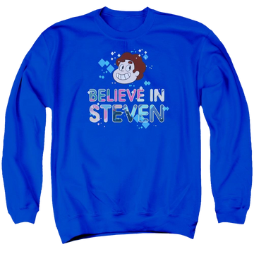 Royal men's crewneck sweatshirt with Steven Universe Believe graphic