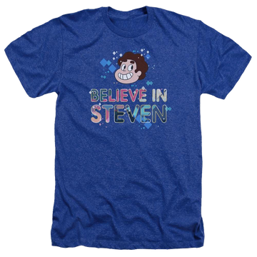 Royal men's heather t-shirt with Steven Universe Believe graphic
