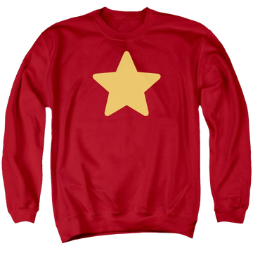 Red men's crewneck sweatshirt with Steven Universe Star graphic