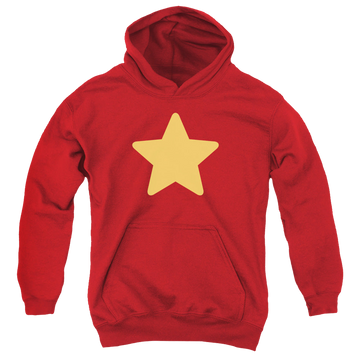Red youth hoodie for ages 8 to 12 with Steven Universe Star graphic