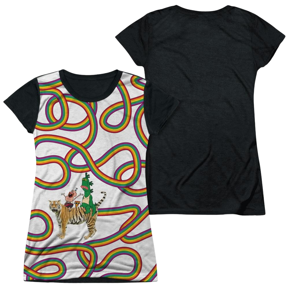 Uncle Grandpa Rainbows Juniors Black Back T-Shirt Juniors Black Back T-Shirt Uncle Grandpa   