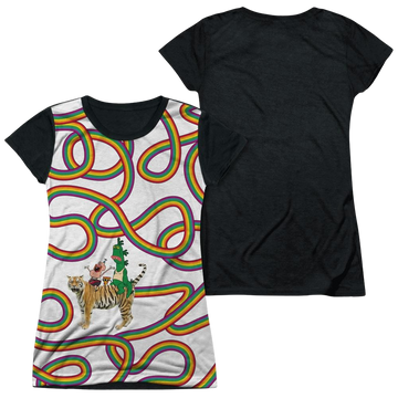 Uncle Grandpa Rainbows juniors black back t-shirt