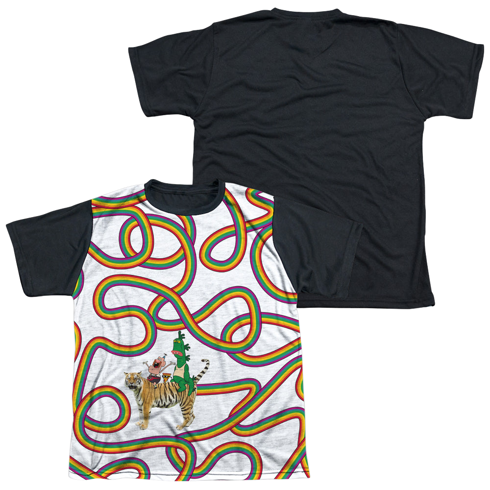Uncle Grandpa Rainbows - Youth Black Back T-Shirt Youth Black Back T-Shirt (Ages 8-12) Uncle Grandpa   